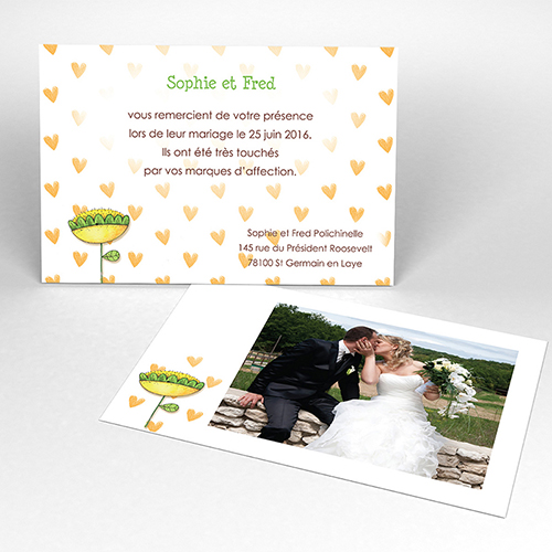 Carte De Remerciement Mariage Originale Echantillon Offert Faire Part Com