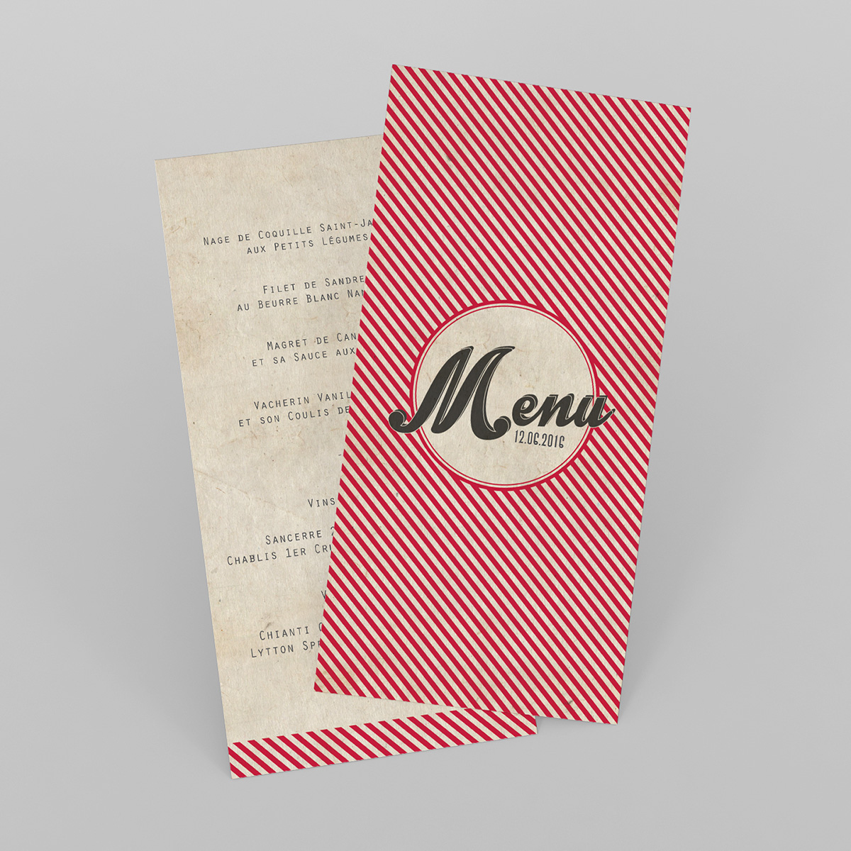 Menu mariage Cinéma Vintage Echantillon offert