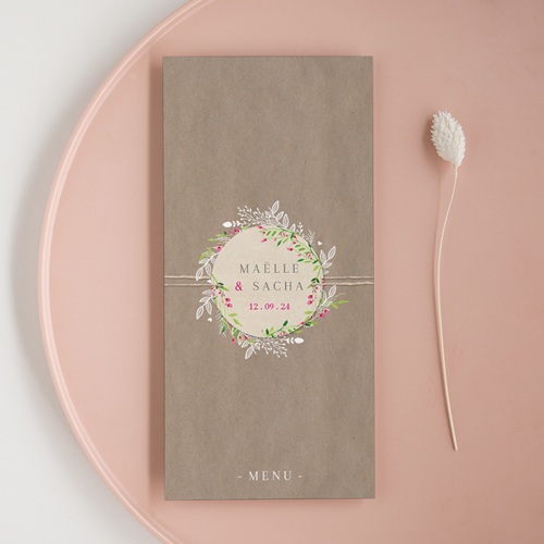 Menu Mariage Champetre Echantillon Offert Faire Part Com