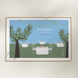 Panneau de bienvenue mariage Jardin d'Amour