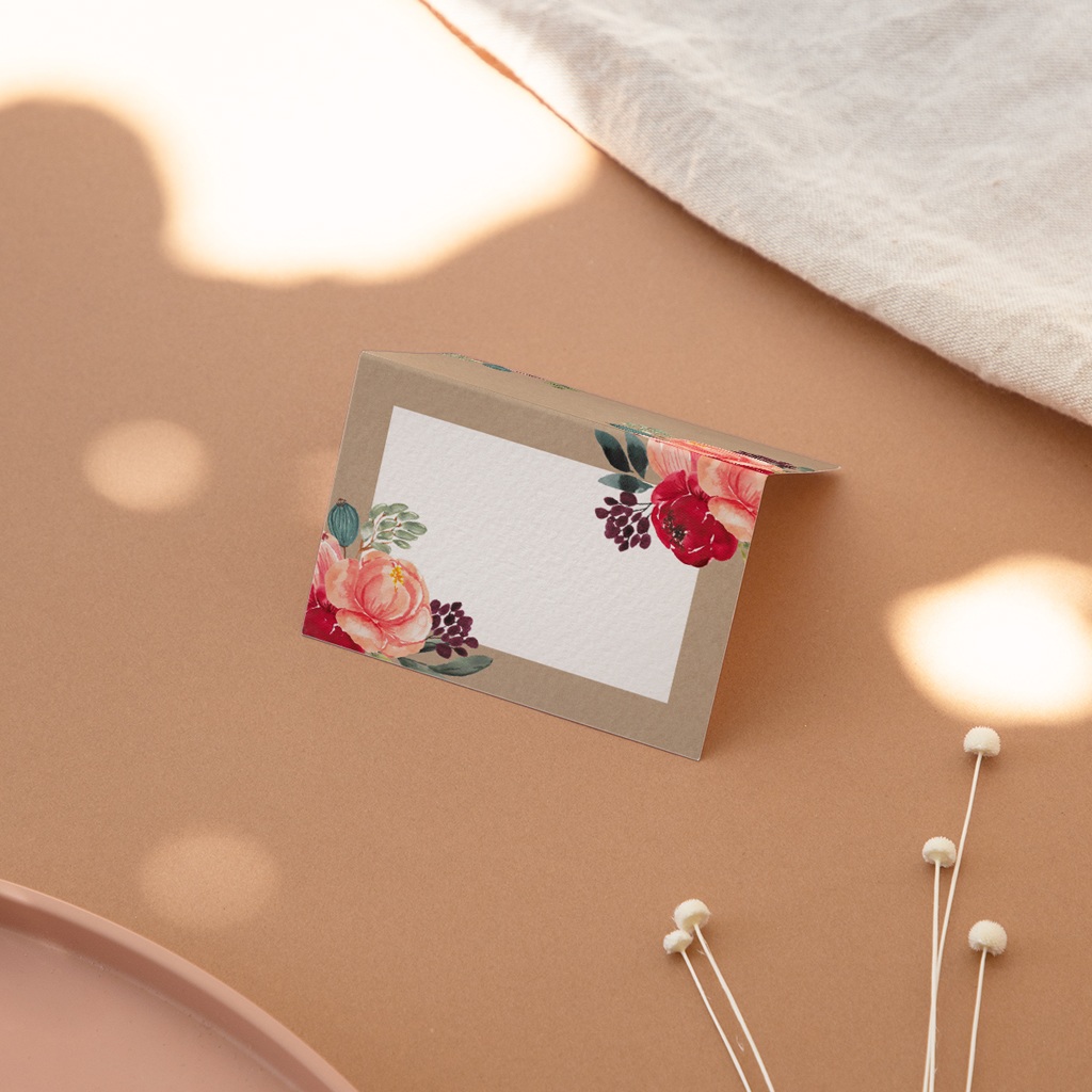 Marque-place mariage Joie fleurie