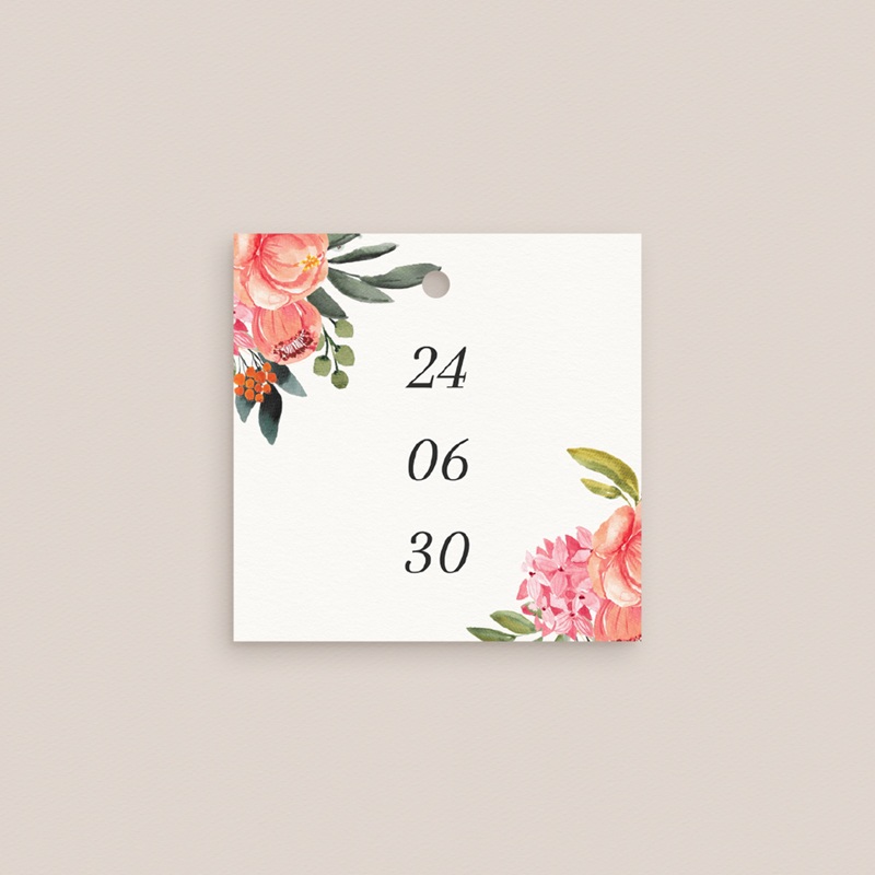 Etiquettes cadeaux mariage Joie fleurie pas cher