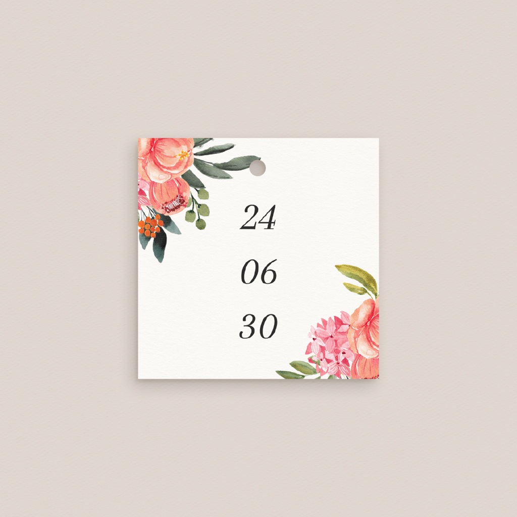 Etiquettes cadeaux mariage Joie fleurie pas cher