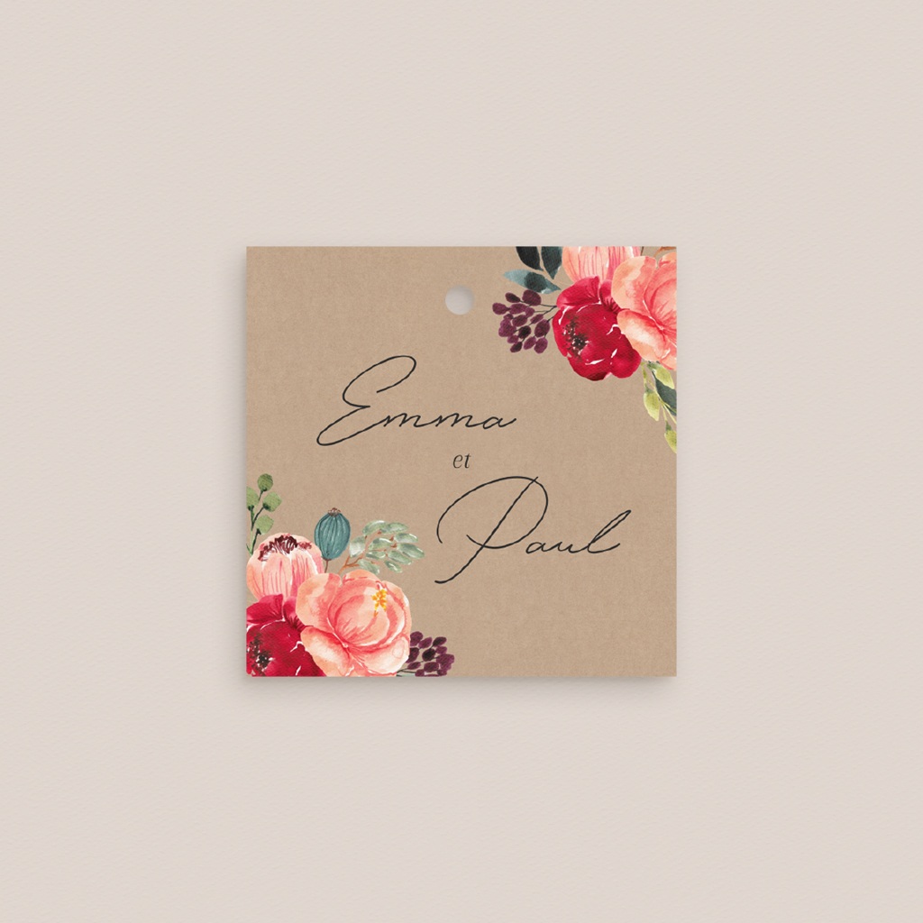 Etiquettes cadeaux mariage Joie fleurie gratuit