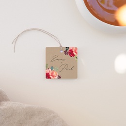 Etiquettes cadeaux mariage Joie fleurie