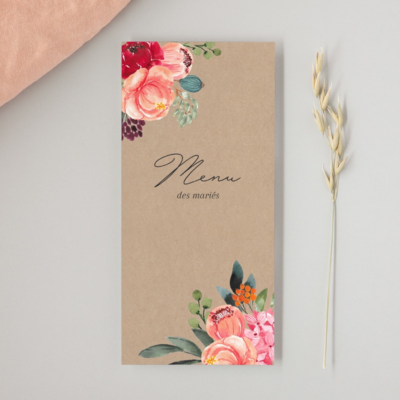 Menu mariage Joie fleurie