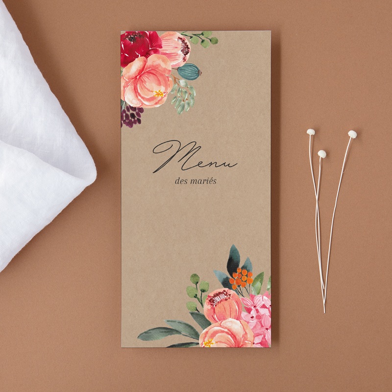 Menu mariage Joie fleurie
