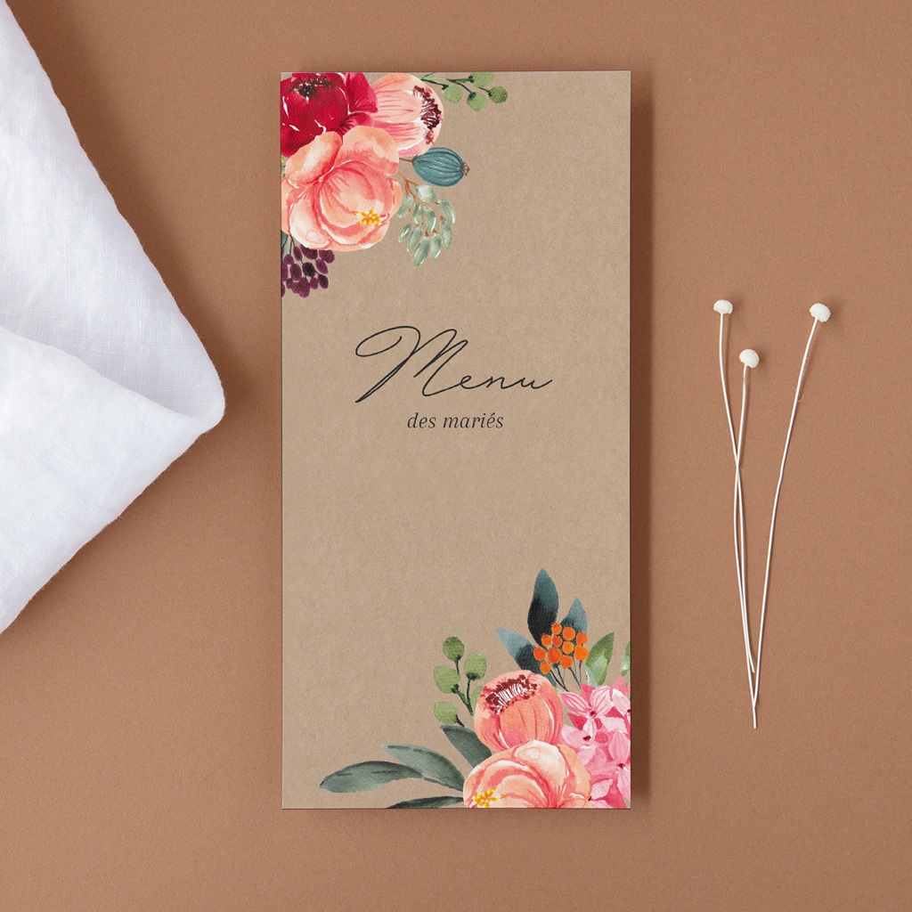 Menu mariage Joie fleurie