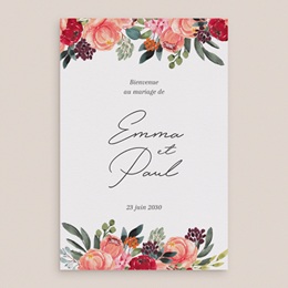 Panneau de bienvenue mariage Joie fleurie pas cher