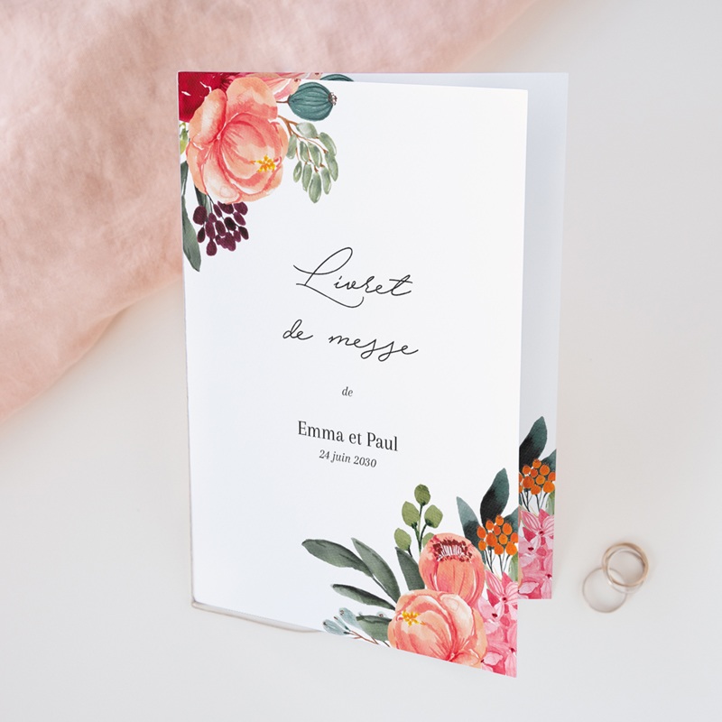 Livret de messe mariage Joie fleurie