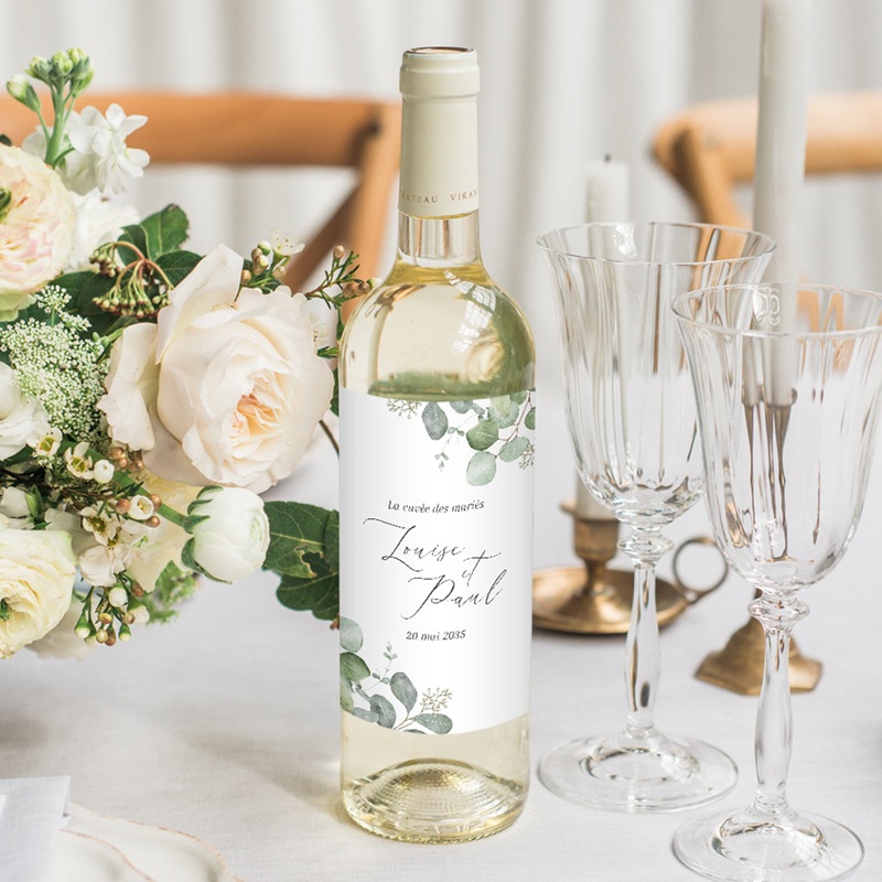 Etiquette bouteille mariage Alliance Végétale