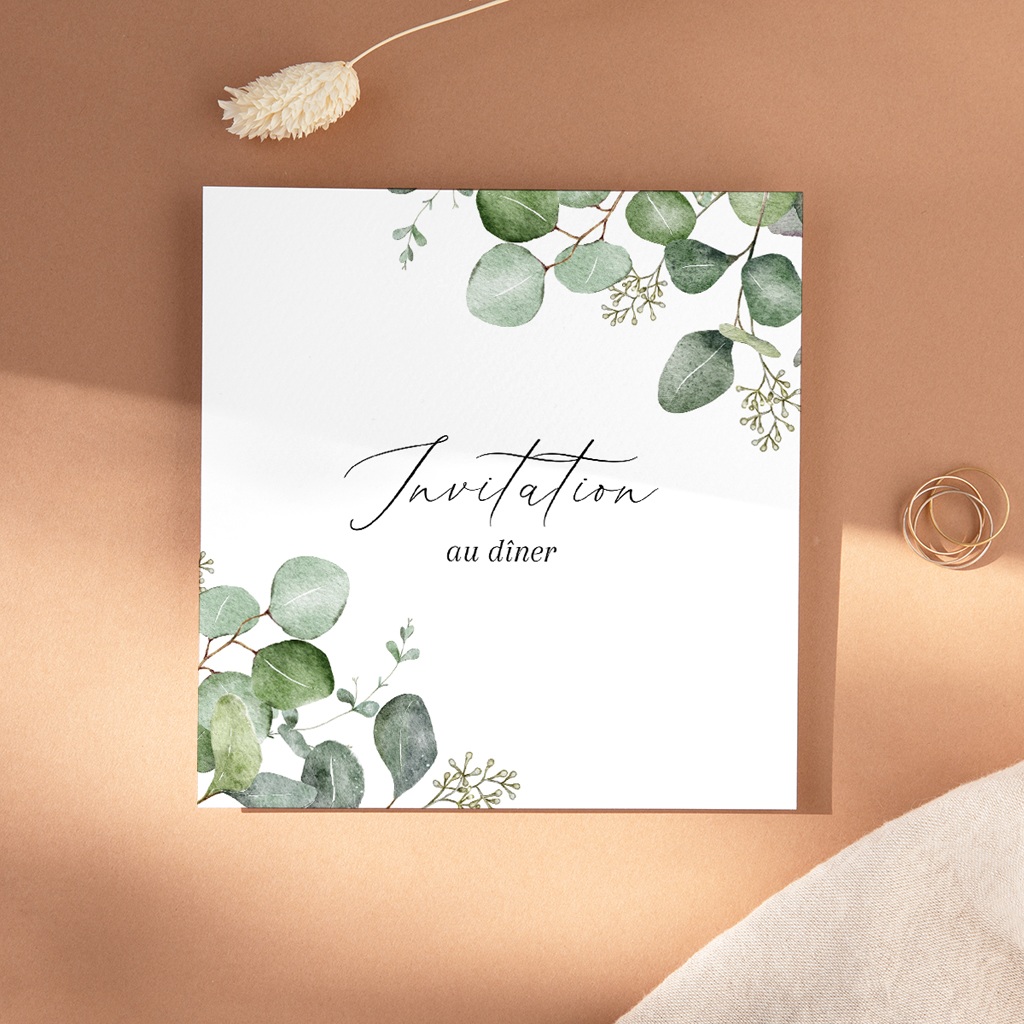 Carte d'invitation mariage Alliance Végétale