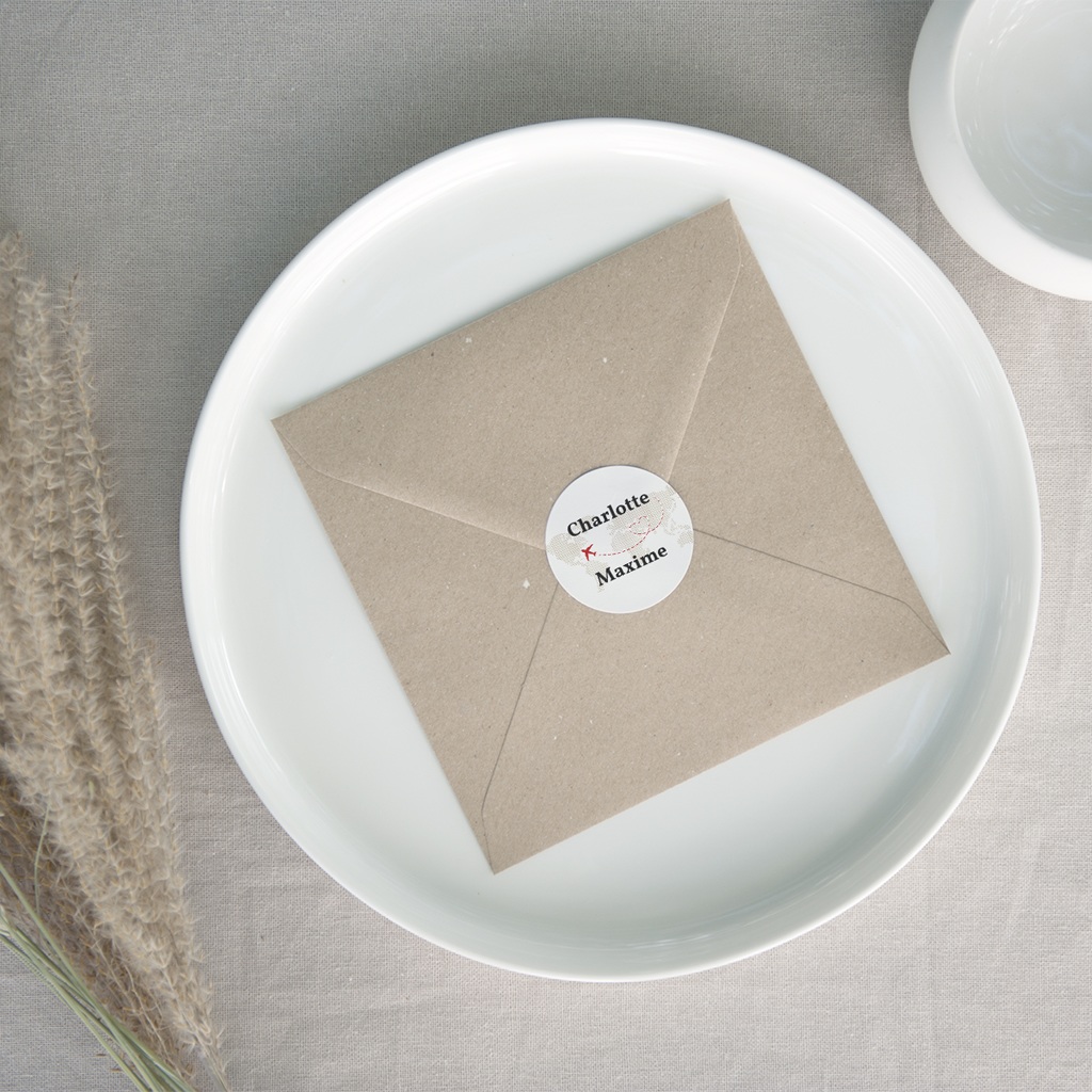 Etiquette enveloppes mariage Airloves