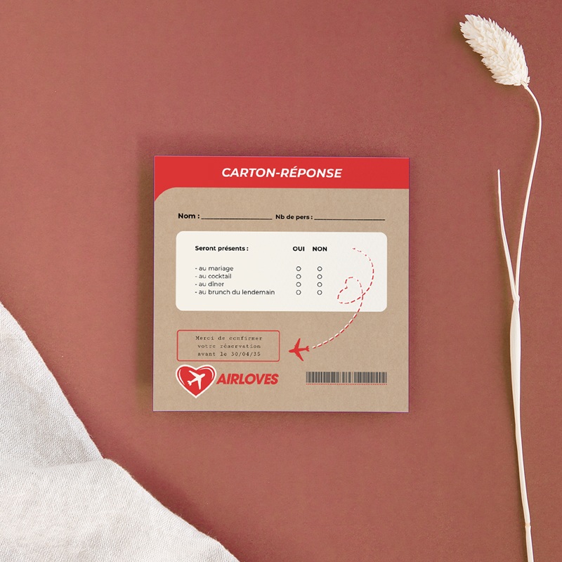 Carton réponse mariage Airloves