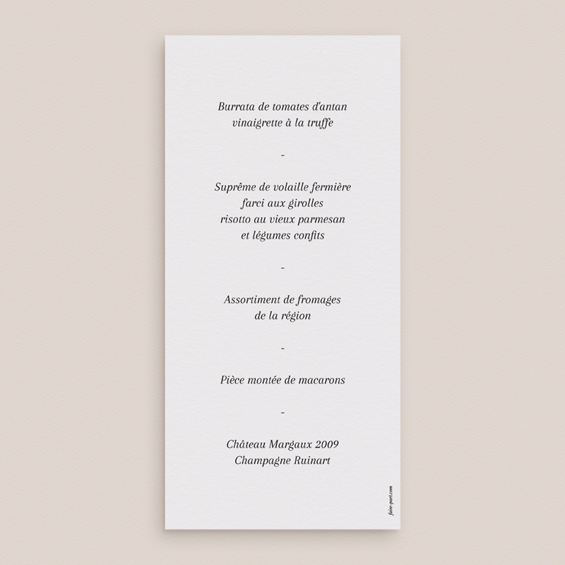 Menu mariage Alliance Végétale pas cher