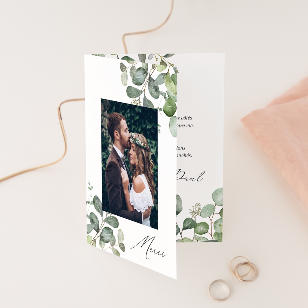 Carte de remerciement mariage Alliance Végétale