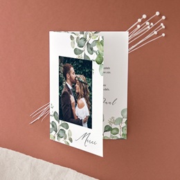 Carte de remerciement mariage Alliance Végétale