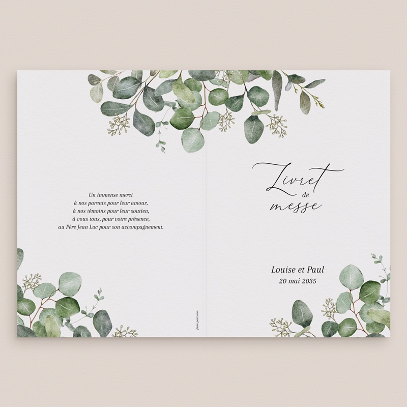 Livret de messe mariage Alliance Végétale gratuit