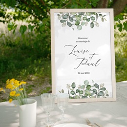 Panneau de bienvenue mariage Alliance Végétale