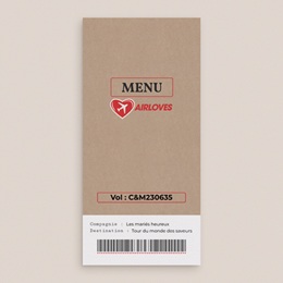 Menu mariage Airloves gratuit
