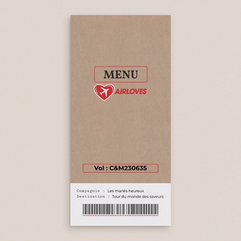 Menu mariage Airloves gratuit