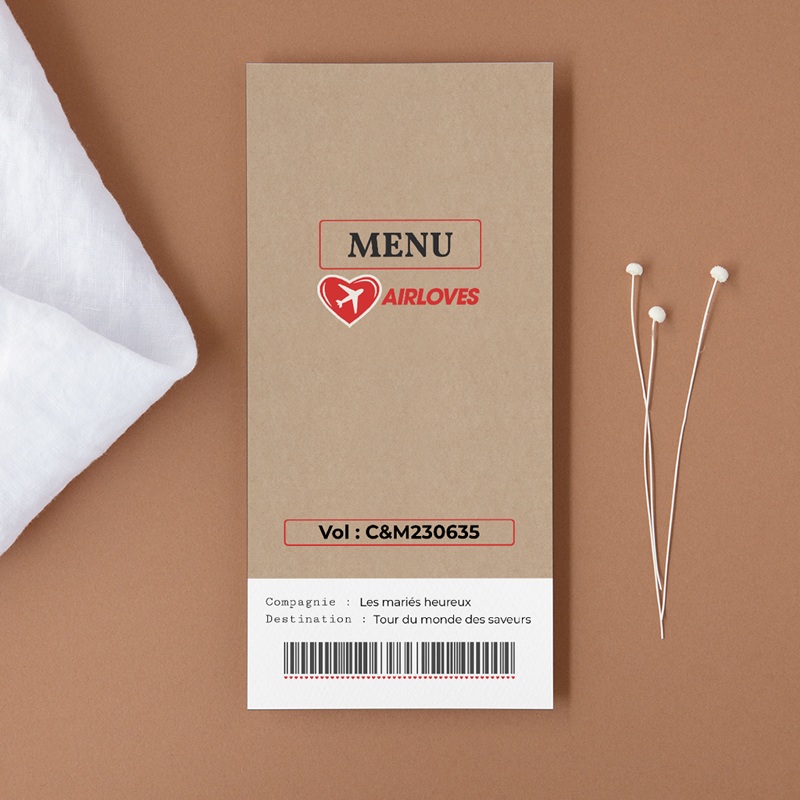 Menu mariage Airloves