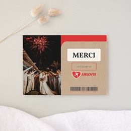 Carte de remerciement mariage Airloves