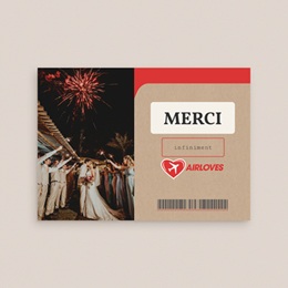 Carte de remerciement mariage Airloves gratuit