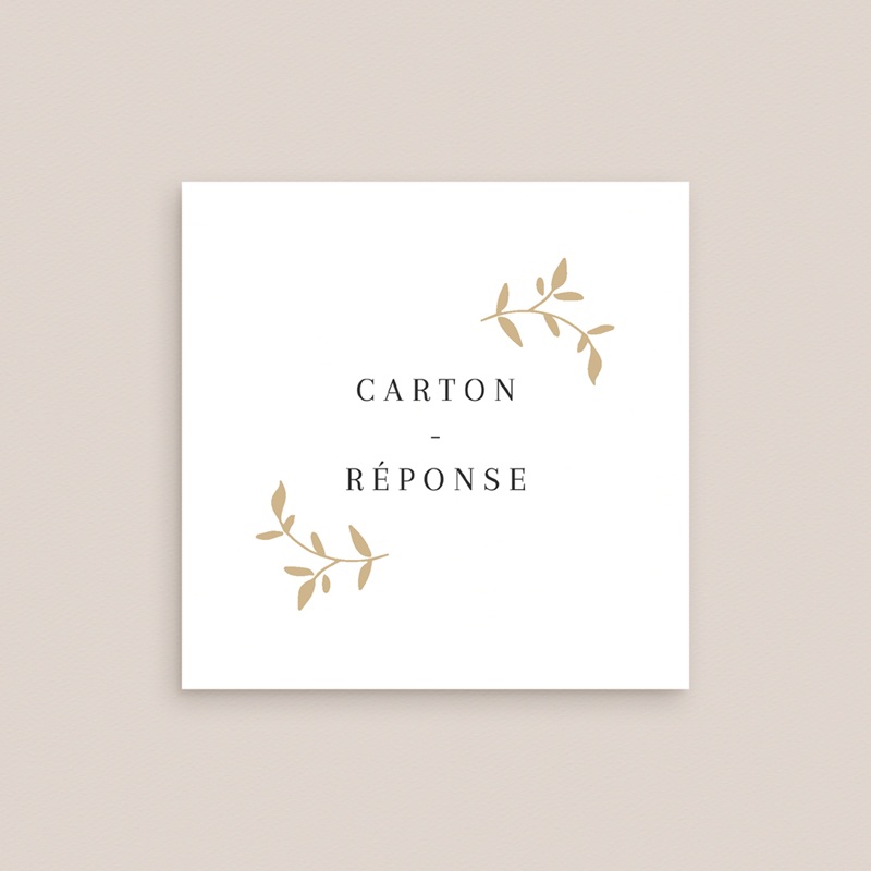 Carton réponse mariage Élégance Dorée gratuit