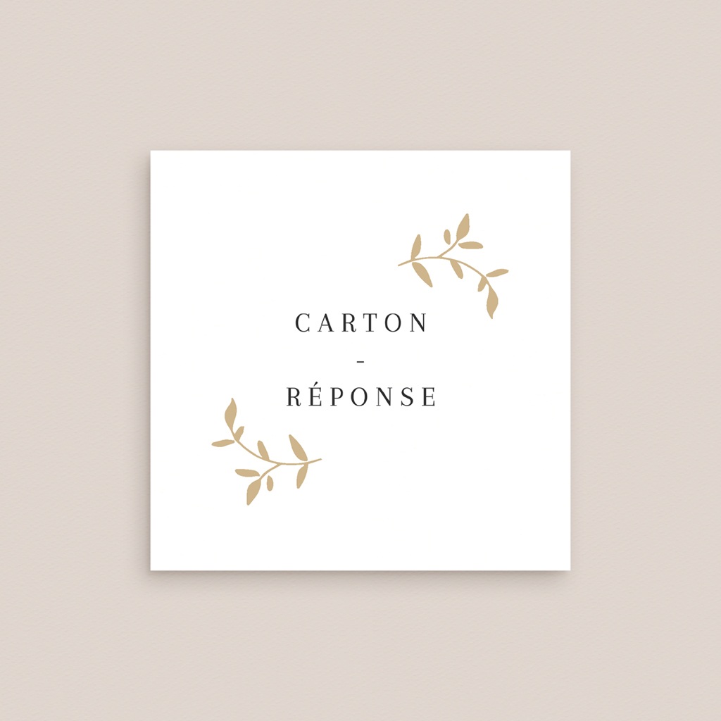 Carton réponse mariage Élégance Dorée gratuit