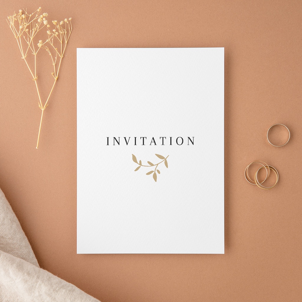 Carte d'invitation mariage Élégance Dorée