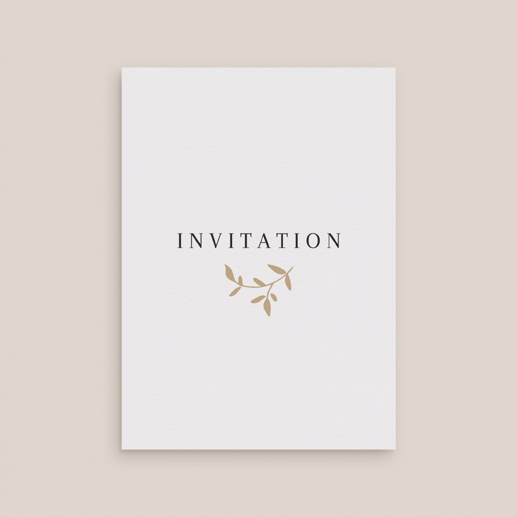 Carte d'invitation mariage Élégance Dorée gratuit