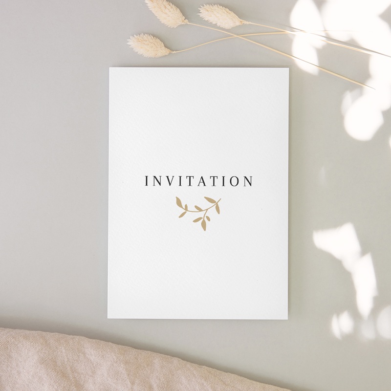 Carte d'invitation mariage Élégance Dorée