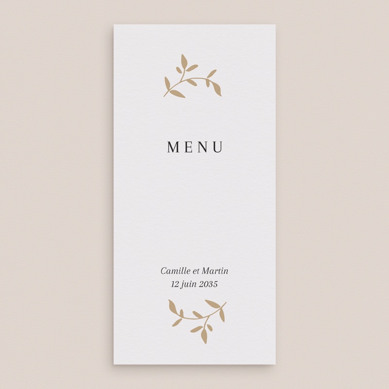Menu mariage Élégance Dorée gratuit
