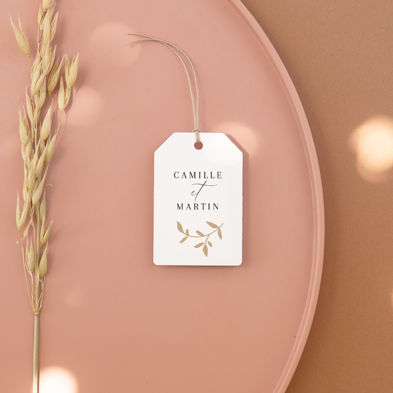 Etiquettes cadeaux mariage Élégance Dorée