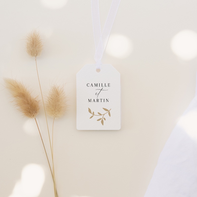 Etiquettes cadeaux mariage Élégance Dorée