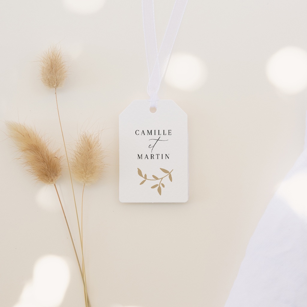Etiquettes cadeaux mariage Élégance Dorée