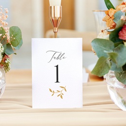 Marque table mariage Élégance Dorée