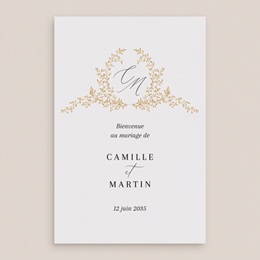 Panneau de bienvenue mariage Élégance Dorée pas cher