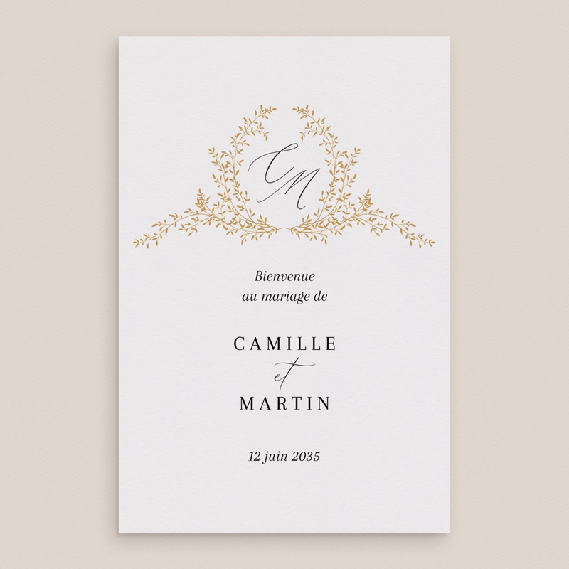 Panneau de bienvenue mariage Élégance Dorée pas cher