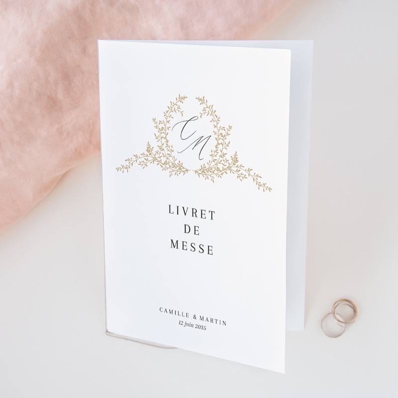 Livret de messe mariage Élégance Dorée