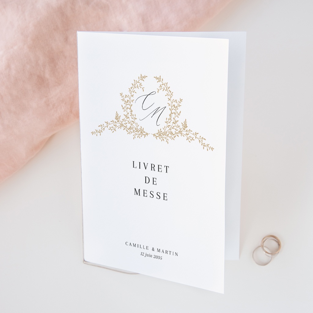Livret de messe mariage Élégance Dorée