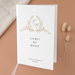 Livret de messe mariage Élégance Dorée