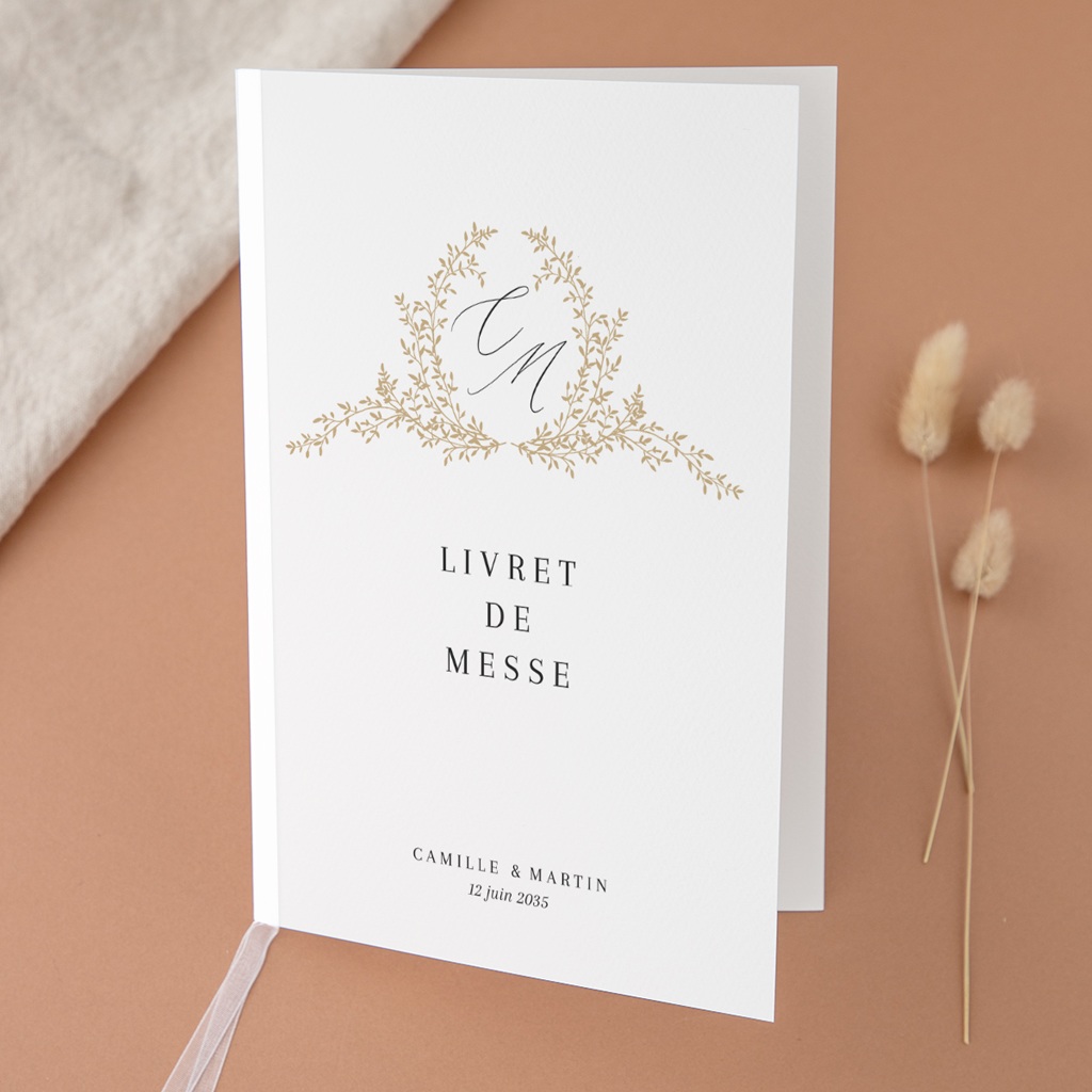 Livret de messe mariage Élégance Dorée