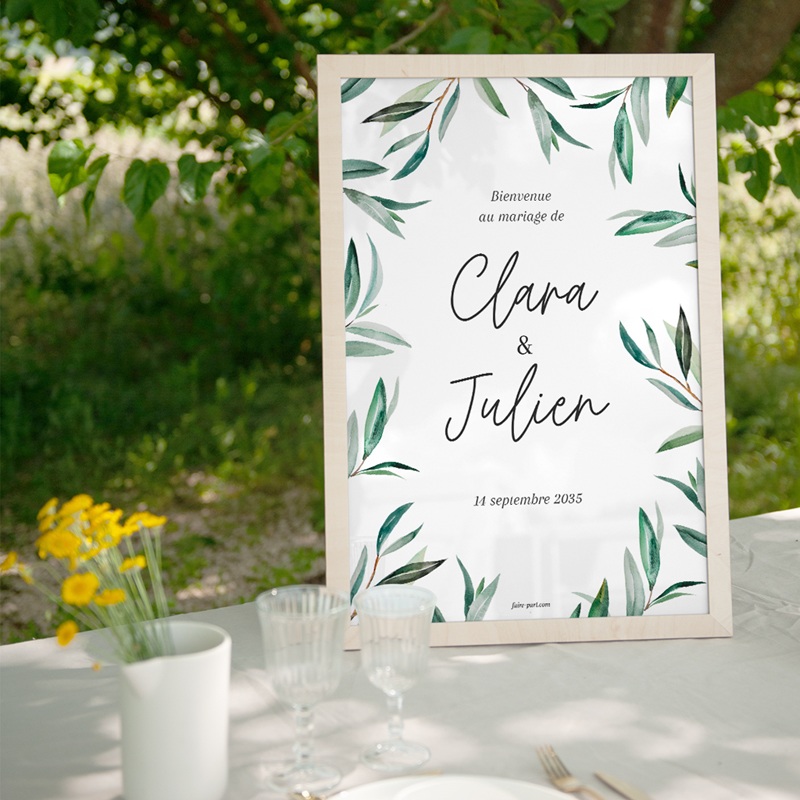 Panneau de bienvenue mariage Rameaux d’Amour