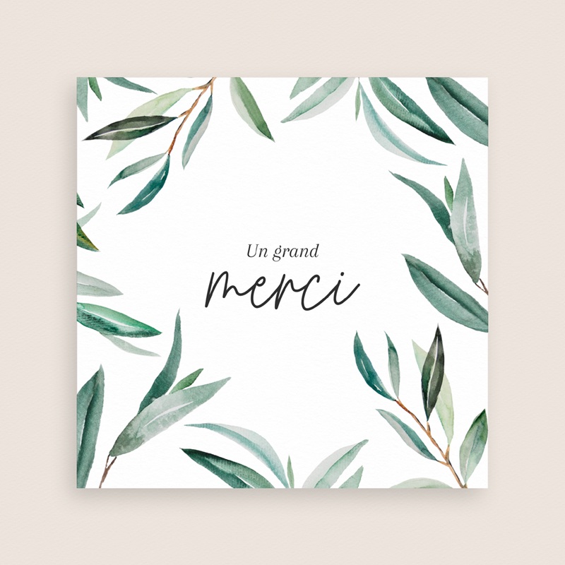 Carte de remerciement mariage Rameaux d’Amour gratuit