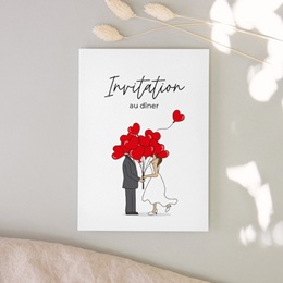 Carte d'invitation mariage Emportés par l’Amour