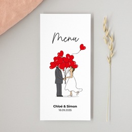 Menu mariage Emportés par l’Amour