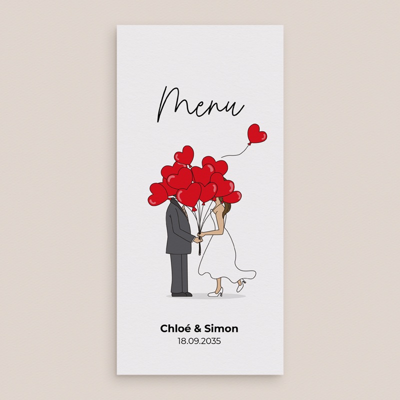 Menu mariage Emportés par l’Amour gratuit