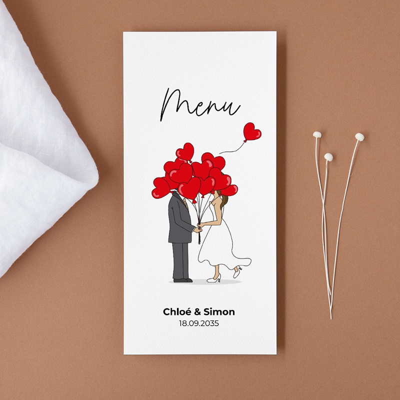 Menu mariage Emportés par l’Amour